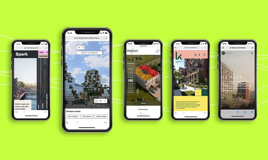 apartment finders, mobile version of websites for real estate projects 